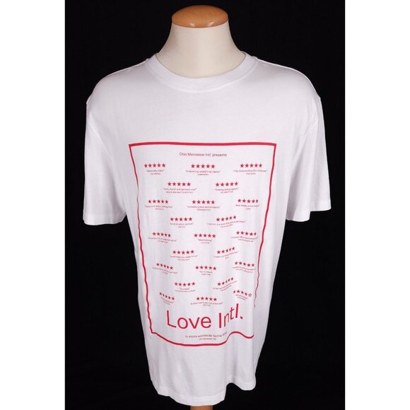Chin Menswear Love Intl. T-Shirt Size M Mens White Nwt $105 - Picture 2 of 14